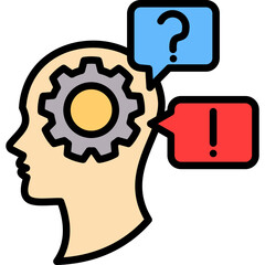 Critical Thinking lineal color icon