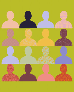 Abstract illustration of diverse human profiles