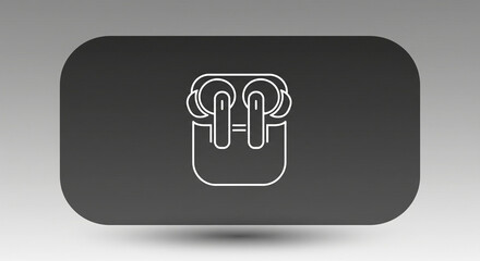Modern wireless earbuds icon for sleek tech branding, perfect for audio product marketing and digital designs with a minimalist aesthetic