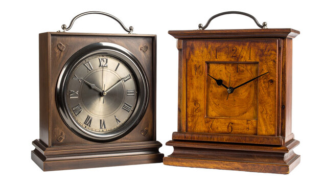  Modern wall clock set with geometric variations isolated on transparent background