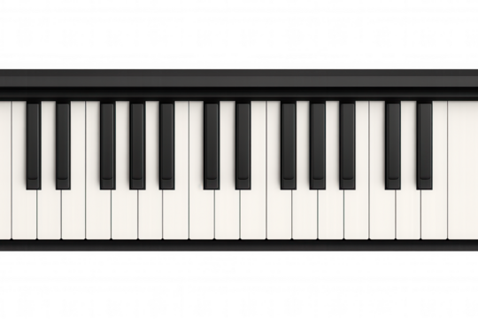 Piano keyboard instrument keys creating music, classical symphony, melody, harmony, rhythm, black and white design