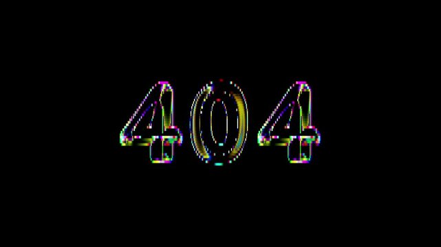 404 error animation, rotating numbers in mosaic digital style, loop