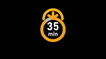 39 minutes Clock Timer, stopwatch icon. Stopwatch icon in flat style. 39 minute timer clocks modern animation design.
