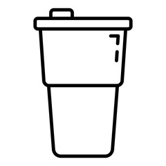 Tumbler Icon Vector – Reusable Drink Cup with Lid Illustration