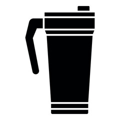 Tumbler Icon Vector – Reusable Drink Cup with Lid Illustration