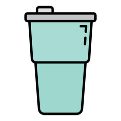 Tumbler Icon Vector – Reusable Drink Cup with Lid Illustration