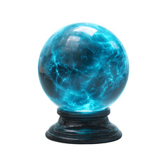 Crystal ball with swirling energy isolated on transparent background