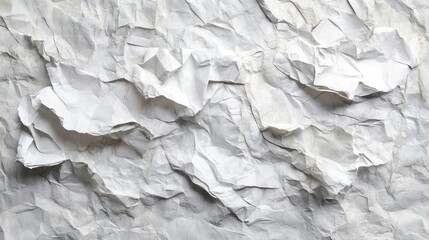 Fototapeta premium Crumpled white paper texture background. (1)
