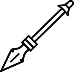 knight’s lance weapon outline vector icon. medieval jousting symbol