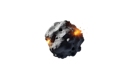 A bright orange asteroid moving through the cosmos, emphasizing the significance of monitoring space threats on Asteroid Day
