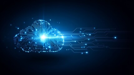 Abstract artificial intelligence and cloud computing concept with machine learning technology web background. Futuristic virtual background in vector art for modern tech projects