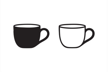 Minimalist coffee cup vector icon representing cafe, drink, and beverage concept.