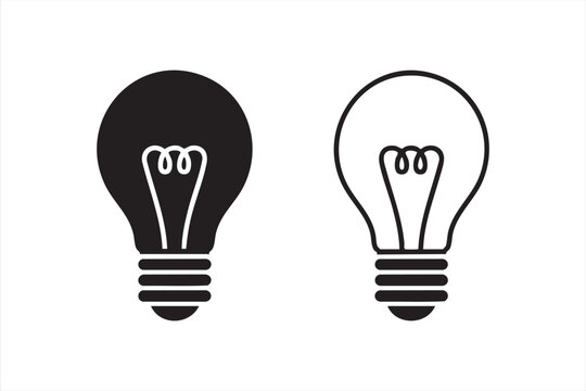 Modern light bulb outline vector ideal for business and technology branding.