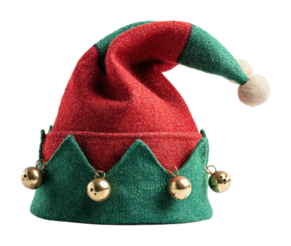Festive holiday elf hat home product cheerful mood isolated on transparent background