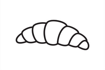 Modern croissant symbol vector representing dessert and gourmet cuisine.