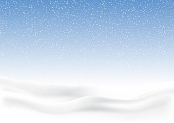 Christmas winter landscape with falling snow 