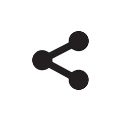 A simple black share icon with three circles connected by lines on a plain white background space view