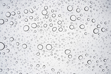 Raindrops on glass, Drops of rain on clear window.