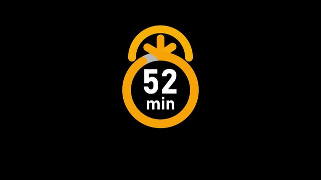 57 minutes Clock Timer, stopwatch icon. Stopwatch icon in flat style. 57 minute timer clocks modern animation design. 57 minutes timer countdown icon. 57 minute stopwatch icon.