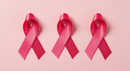 Pink Ribbons Symbolizing Breast Cancer Awareness and Support