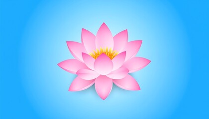 Pink lotus flower on a light blue background (1)