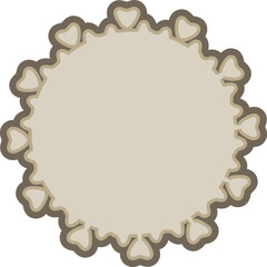 꽃 문양 원형 프레임 테두리