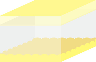 Obraz premium 노랑 투명 포장 박스 상자