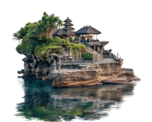 Majestic temple island bali architecture serenity aerial view isolated on transparent background