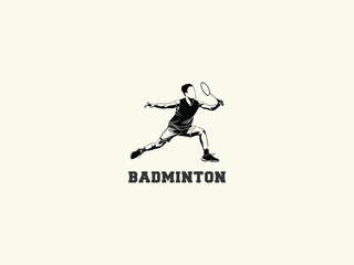 Badminton logo design vector template 