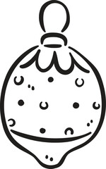 Decorative ornament featuring round shape with top loop, adorned with dots and wavy patterns, perfect for festive celebrations and holiday decorations