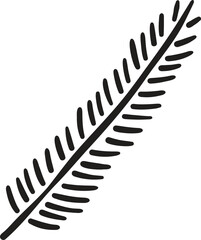 Simple and elegant illustration of fern leaf, showcasing its delicate structure and natural beauty. design emphasizes intricate details of leaf fronds, making it suitable for various artistic