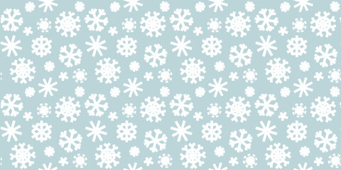 Snowflakes pattern. Snowflake pattern with texture. Seamless Christmas snowflakes blue white background. Vector snowflake pattern. Simple winter background design