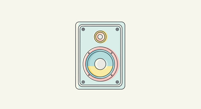 speaker pastel colors audio equipment design clip art preview