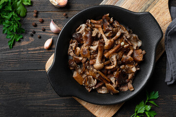 Fried Honey Mushrooms with garlic