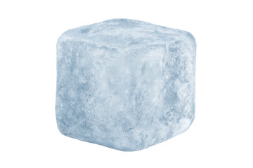 Ice cube block of frozen water on transparent background