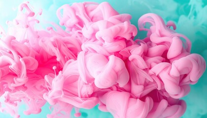 Obraz premium Pink Paint Swirls Underwater Abstract Design