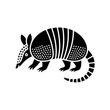 Vector art of black armadillo illustration