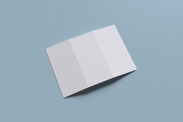 Trifold brochure for Mockup with blue background