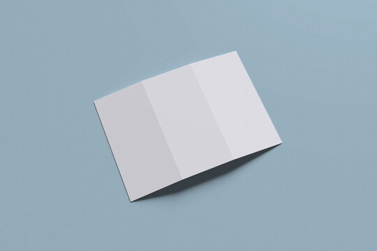 Trifold brochure for Mockup with blue background
