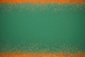 Vibrant orange confetti borders a serene teal background, perfect for celebrations