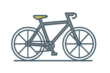 Classic road bicycle with drop handlebars and a yellow seat in minimalist style