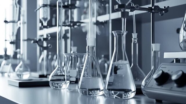 Laboratory glassware assortment science research and experimentation