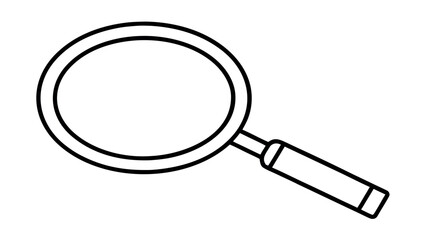Minimalist line art magnifying glass search icon