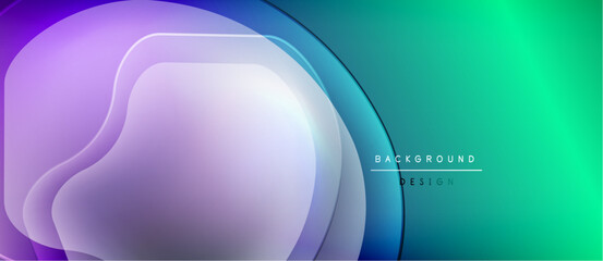 Abstract fluid shapes, purple to teal gradient. Modern design elements create dynamic background. Minimalist aesthetic, clean lines.