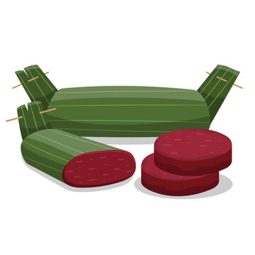 Vector illustration of Indonesian food banana gethuk or gethuk pisang