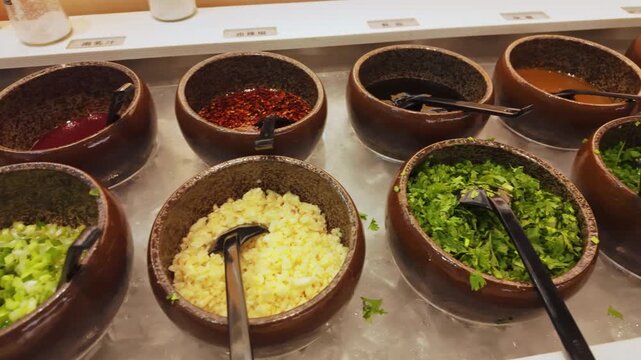 Self-service dressing table ingredients display