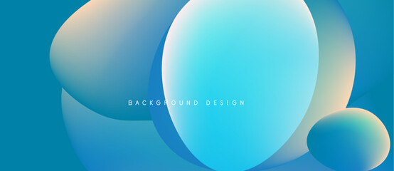Abstract fluid shapes, vibrant blue hues, smooth gradients create modern background design. Minimalist aesthetic, calming visual experience.