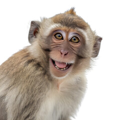  A cute smiling monkey  on transparent background