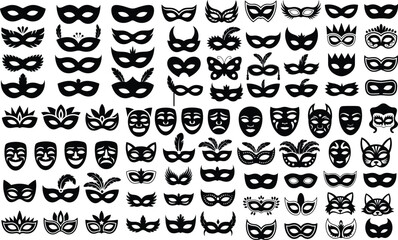 Collection of varied silhouette masks art