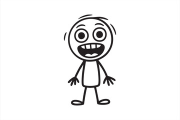 Simple stickman character design symbolizing joy, play, and imagination.